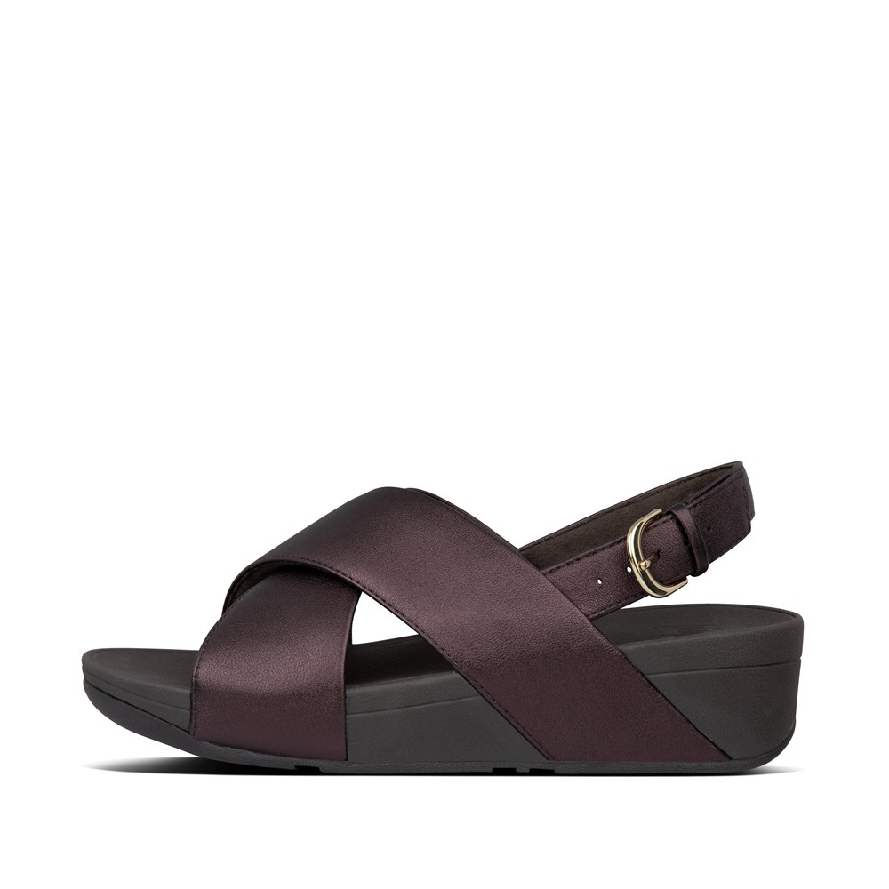 Fitflop Womens Sandals Dark Brown - Lulu Metallic Leather - SO6045197